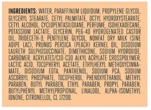 Natural Ingredients of Lakme Peach Milk Moisturizer