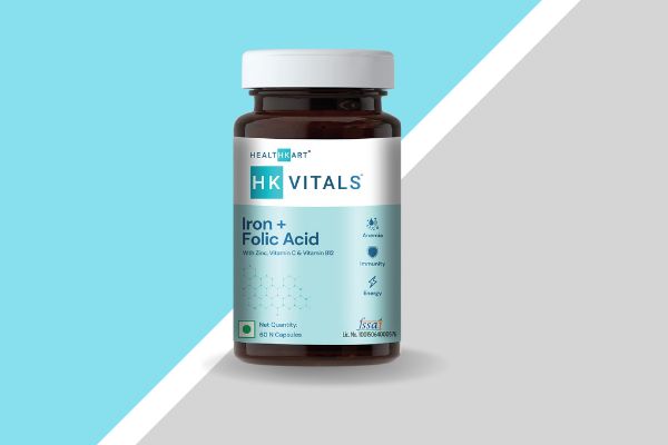HealthKart HK Vitals Iron + Folic Acid Supplement: