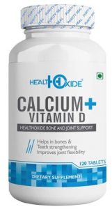 HealthOxide Calcium 625 mg + Vitamin D 400 IU for Bone Health provides easily Absorbed Calcium
