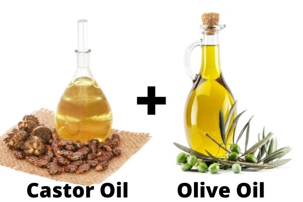 Castor oil and olive oil