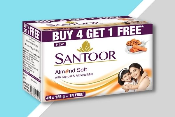 Santoor Sandal and Almond Milk Soap 